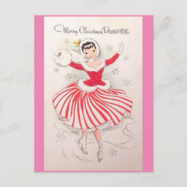 Cartão Postal De Festividades Placa de Pele de Gelo natal vintage para Filha