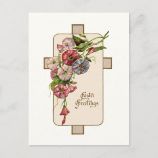 Cartão Postal De Festividades Placa de Posto Cruzada da Páscoa Vintage