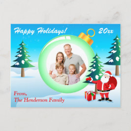 Cartão Postal De Festividades Placa de Posto de Enfeites de natal FOTO Personali