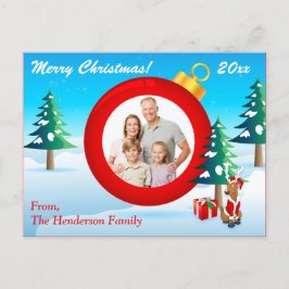 Cartão Postal De Festividades Placa de Posto de Enfeites de natal FOTO Personali