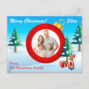 Cartão Postal De Festividades Placa de Posto de Enfeites de natal FOTO Personali