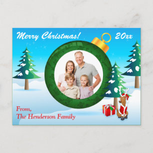 Cartão Postal De Festividades Placa de Posto de Enfeites de natal FOTO Personali