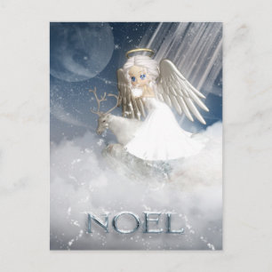 Cartão Postal De Festividades Placa de Posto Snow Angel - NOEL
