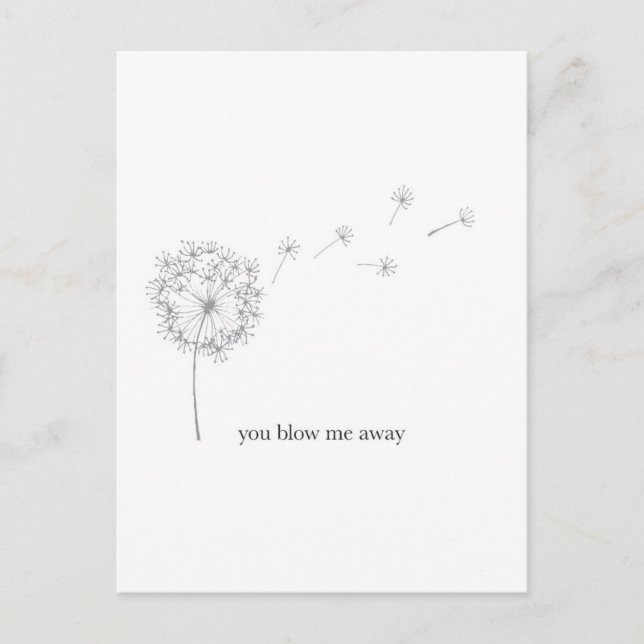 Cartão Postal De Festividades Placa ilustrada do Dia de os namorados Dandelion (Frente)