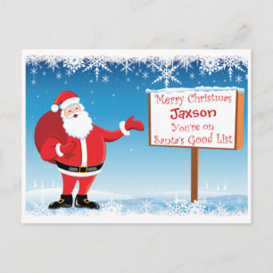 Cartão Postal De Festividades Placa Postada Personalizada De Papais noeis