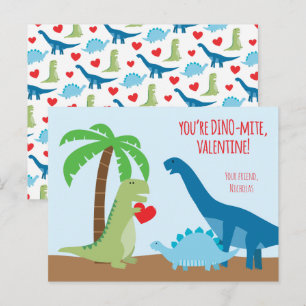 Cartão Postal De Festividades Placas de Namorados de Classe Dinossaur - T-Rex