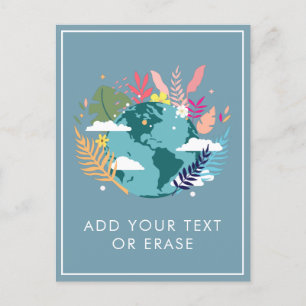 Cartão Postal De Festividades Planeta Terra Natureza Nuvens Tropicais Adicione S