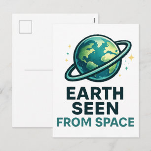 Cartão Postal De Festividades Planetas Astronautas Engraçados