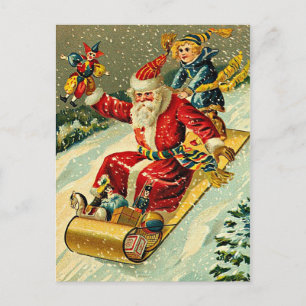 Cartão Postal De Festividades Play time with santa clause