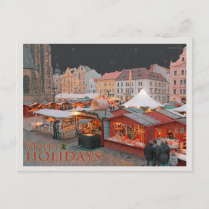 Cartão Postal De Festividades Plzen - luzes do mercado do Natal - HH
