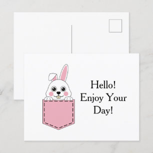 Cartão Postal De Festividades Pocket Pet Bunny Personalize