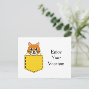 Cartão Postal De Festividades Pocket Pet Cat Personalizar
