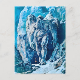 Cartão Postal De Festividades Poderoso Gigante de gelo Jötun na paisagem gelada
