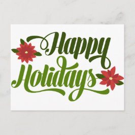 Cartão Postal De Festividades Poinsettia de Férias Felizes