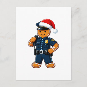 Cartão Postal De Festividades Policial de Pão de Mel Natal 2026 Feriado