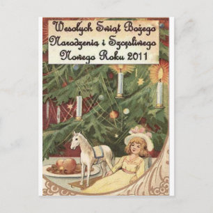 CARTÃO POSTAL DE FESTIVIDADES POLISH MERRY CHRISTMAS WESOLYCH SWIAT