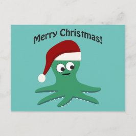 Cartão Postal De Festividades Polvo do Feliz Natal