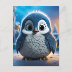 Cartão Postal De Festividades Poncho - Um pinguim-bebê liso