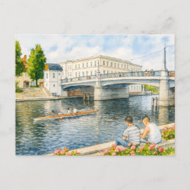 Cartão Postal De Festividades Ponte aquarell havelland de Jahrtausend
