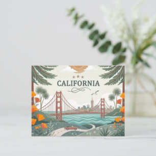 Cartão Postal De Festividades Ponte Golden Gate Vintage Califórnia