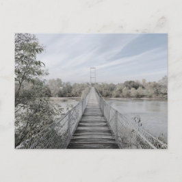 Cartão Postal De Festividades Ponte suspensa sobre o rio