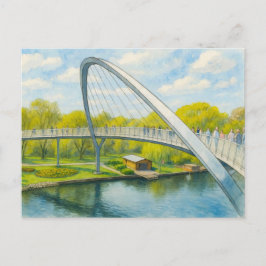 Cartão Postal De Festividades Ponte Weinberg rathenow aquarell havelland
