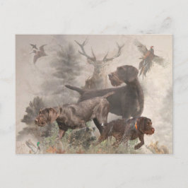 Cartão Postal De Festividades Ponteiro alemão Wirehaired