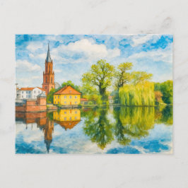 Cartão Postal De Festividades Ponto de reflexão da faixa aquarell havelland