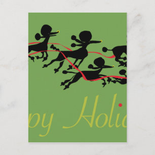 Cartão Postal De Festividades Poodle Holiday card