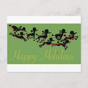 Cartão Postal De Festividades Poodle Holiday card