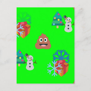 Cartão Postal De Festividades poop emoji de natal