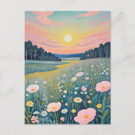 Cartão Postal De Festividades Poppies Sunset