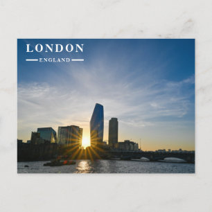 Cartão Postal De Festividades Pôr do sol no rio Tâmisa em Londres