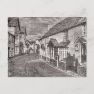 Cartão Postal De Festividades Porlock High Street Vintage