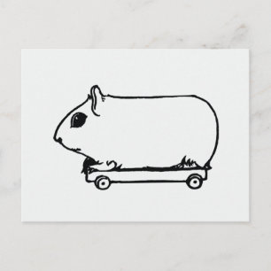 Cartão Postal De Festividades Porquinho-da-índia em skate Art Postal