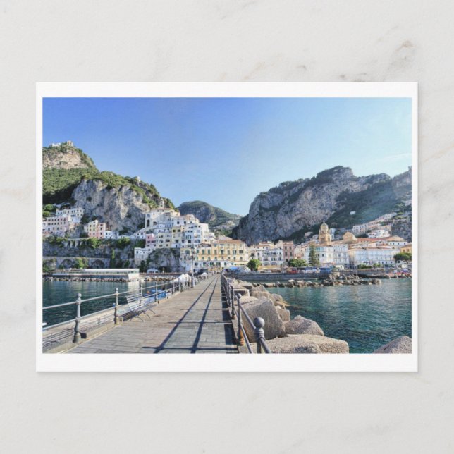 Cartão Postal De Festividades Porta costeira Amalfi (Frente)