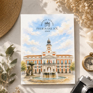 Cartão Postal De Festividades Porta do Sol, Espanha   Marco Iconico