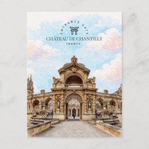 Cartão Postal De Festividades Portão de Entrada, Château De Chantilly   França