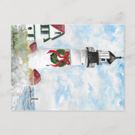 Cartão Postal De Festividades Portland Headlight First Snow