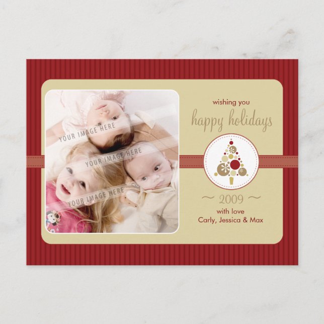 Cartão Postal De Festividades PÓS-CARTÃO FOTO: L4 árvore moderna (Frente)