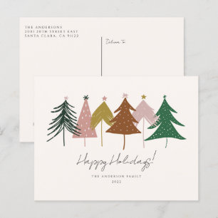 Cartão Postal De Festividades Pós-Natal Festivo Minimalista