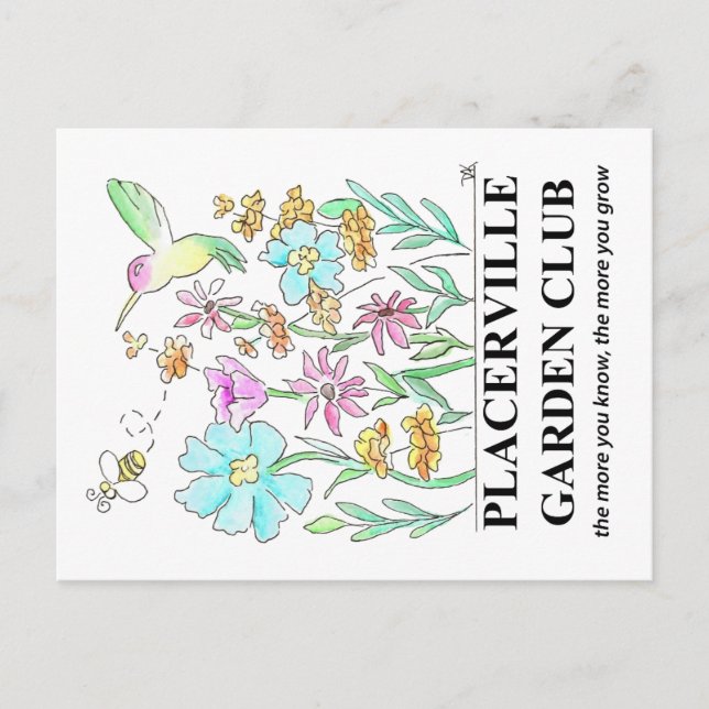 Cartão Postal De Festividades Post Card with Garden Design (Frente)