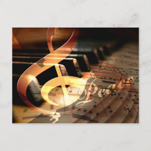 Cartão Postal De Festividades PostCard de Natal para professor de piano de pomba