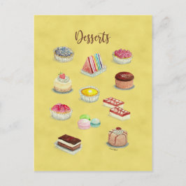 Cartão Postal De Festividades POSTCARD DESCREVE ilustrações de comida de aquarel