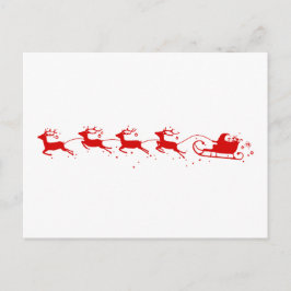 Cartão Postal De Festividades Postcard Reindeers and Papai Noel