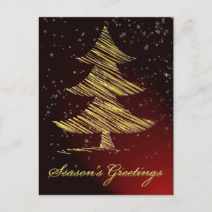 Cartão Postal De Festividades PostCards de saudação de natal corporativo vermelh