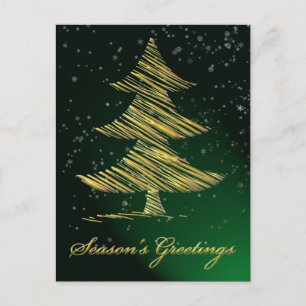 Cartão Postal De Festividades PostCards elegantes e verdes de saudação corpora