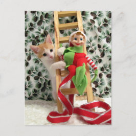 Cartão Postal De Festividades Postcrossing - Annie A Gatinha e o Elfo 