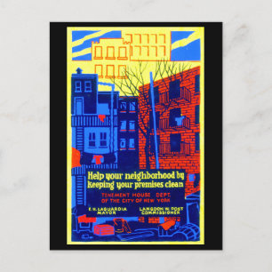 Cartão Postal De Festividades Poster da Vintage New York Housing