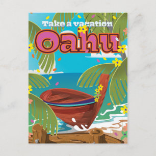 Cartão Postal De Festividades Poster de viagens de Férias Oahu